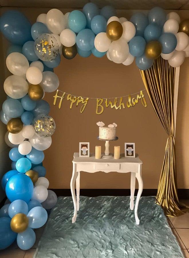 SpecialYou.in مجموعة زينة عيد ميلاد مميزة للأولاد - 70 قطعة مع بالونات زرقاء وبيضاء لتزيين حفلات أعياد ميلاد الأطفال الرضع. - Image 1
